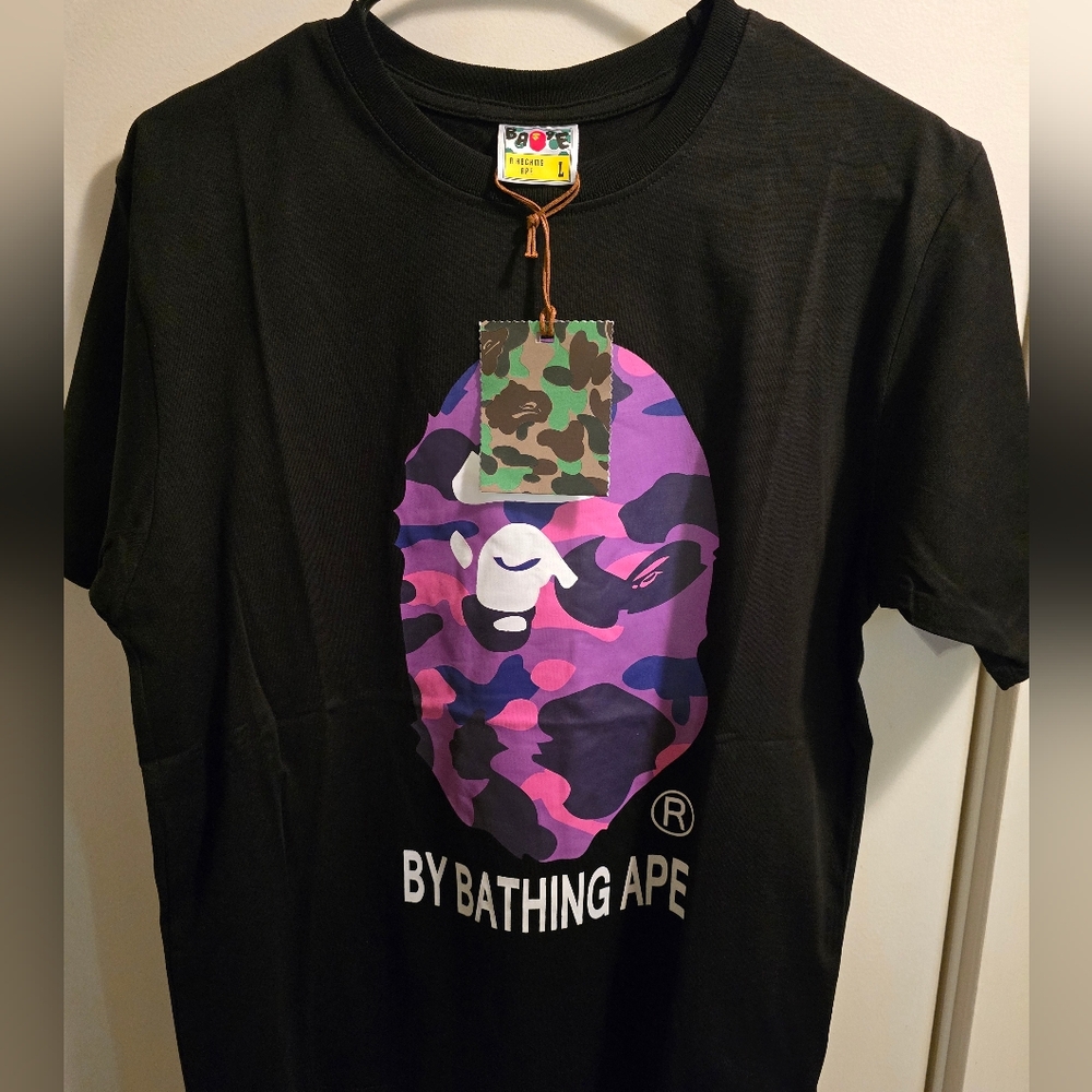 Bape t shirt big ape head purple